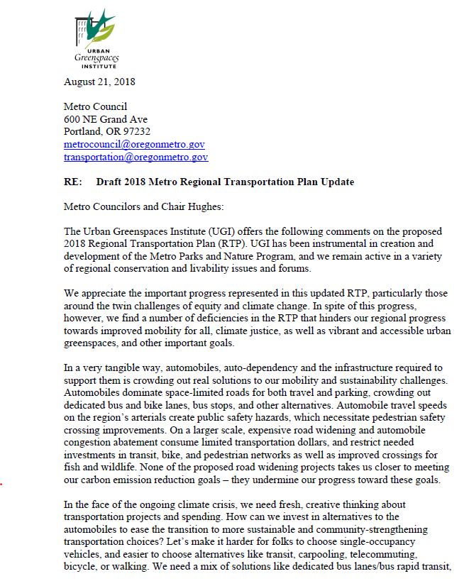 metro comment on RTP