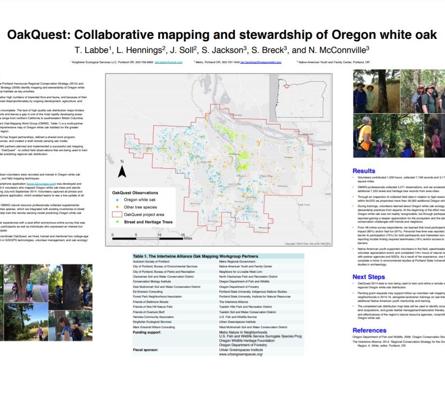 OakQuest: Collaborative mapping and stewardship of Oregon white oak