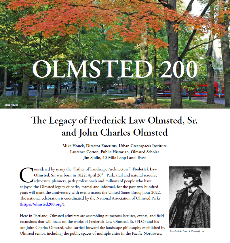 The Legacy of Frederick Law Olmsted, Sr. and John Charles Olmsted